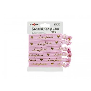 Karkötő lánybúcsú rózsaszín/arany 6db