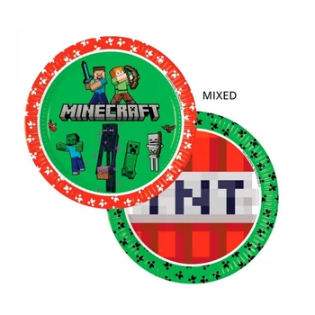 Papírtányér - Minecraft - 23 cm, 8 db-os