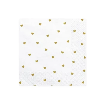 Szalvéta Szívek, fehér, 33x33cm