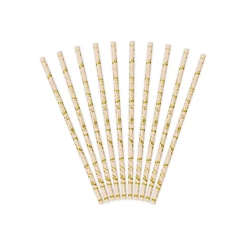 Papír szívószál, púderrózsaszín, 19,5 cm