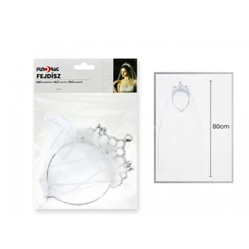 Menyasszonyi fátyol tiara 80cm
