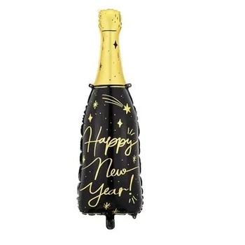 Fólia lufi- Happy new year Bottle (arany/fekete)