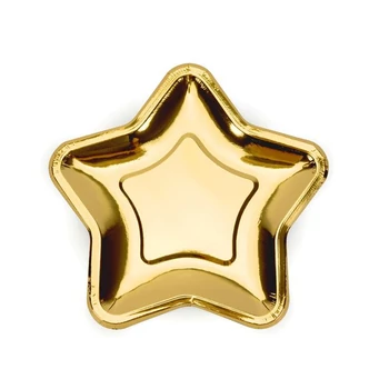 Tányér - Papír Csillag alakú (arany)
