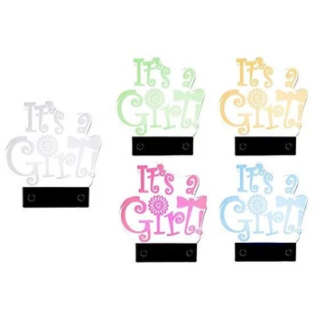 LED tortadísz "It's a girl"