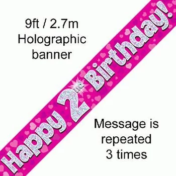 Banner - Pink - 02nd Birthday Felirat