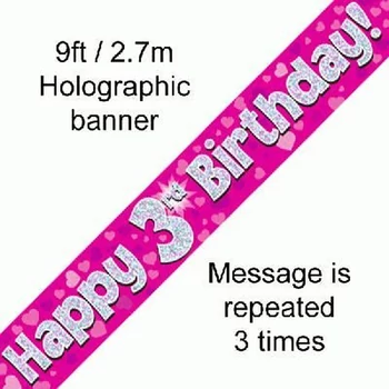 Banner - Pink - 03rd Birthday Felirat