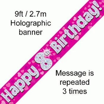 Banner - Pink - 08th Birthday Felirat