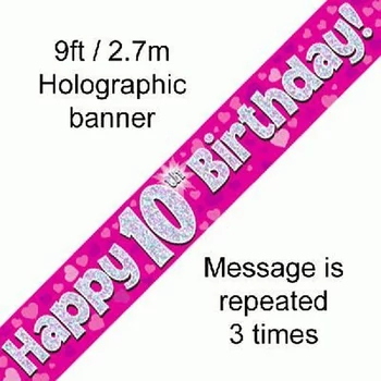 Banner - Pink - 10th Birthday Felirat