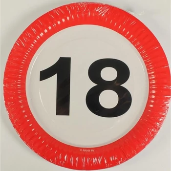 Papírtányér - Sebességkorlátozós, 18-as, 10db-os 23cm