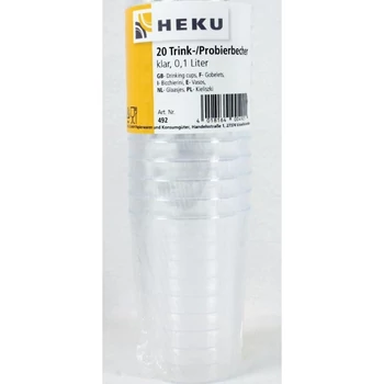 Műanyag - pohár 1 dl-es, 20 darabos Víztiszta