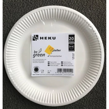 Tányér - Papír 20 darabos, fehér színű, 23 cm-es