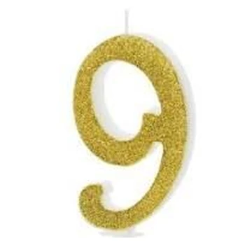 Gyertya - Arany, 9-es 10cm