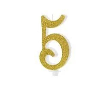 Gyertya - Arany, 5-ös szám 10cm