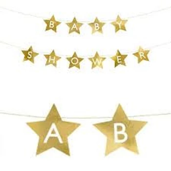 Banner Girland - Baby Shower, csillagos
