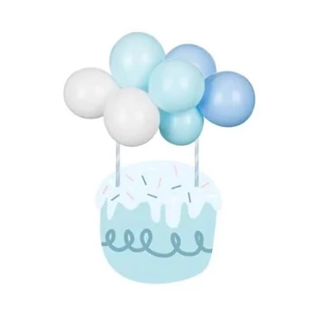Tortadísz - kék léggömbös