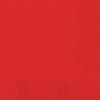 Szalvéta - Egyszínű, 3 rétegű, Piros, 20db