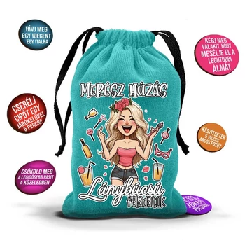 Merész húzás- Lánybúcsú feladatok (türkiz)