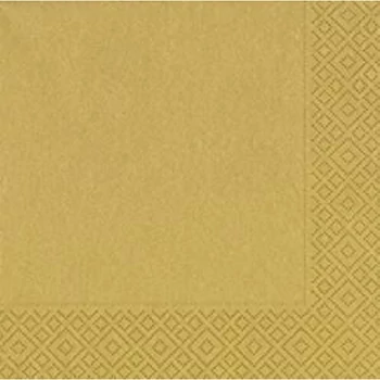 Szalvéta - Egyszínű, 3 rétegű, Arany, 20db