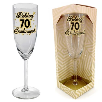 Pezsgős pohár - Boldog 70. szülinapot!