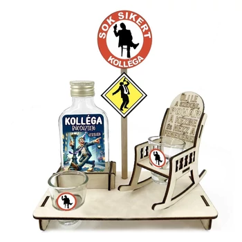 Székes ital kínáló szett - Kolléga búcsúztató