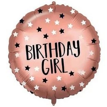 Fólia lufi - 18 inch-es, Birthday Girl Rosegold Szülinapi Fólia Lufi Héliummal