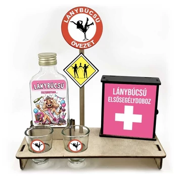 Vicces Elsősegély Dobozos Pálinkás Szett - Lánybúcsú folyamatban