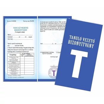 Bizonyítvány - Tanuló vezető