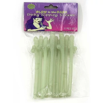 Fütyis Party Szívószál Fluoreszkáló - 10 darab/csomag
