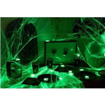 Világító pókháló fekete pókkal