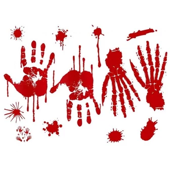 Halloween véres nyomok ablak matrica szett