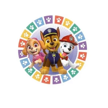Mancs Őrjárat Color Paws papírtányér 8 db-os, 18 cm