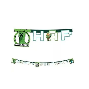 Minecraft Green Happy Birthday felirat FSC 2 m