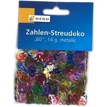 60-es számos színes születésnapi party konfetti - 14 gramm
