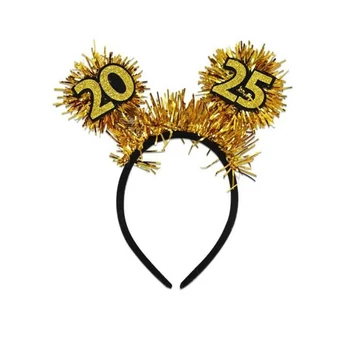 2025. évszámos fejdísz, arany