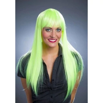 Paróka - hosszú, lime színű