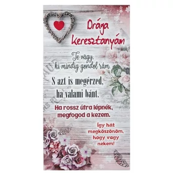 Falikép tábla - Drága keresztanyám