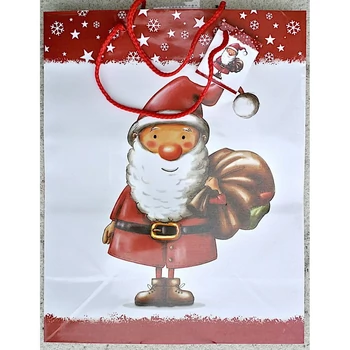 Ajándéktáska Télapó 23×18×10 cm közepes