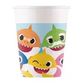 Baby Shark Fun in the Sun papír pohár, 8 db-os, 200 ml