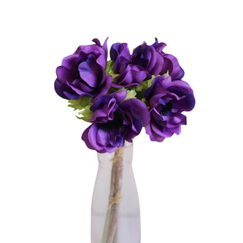 Lila mű szellőrózsa csokor, 27 cm