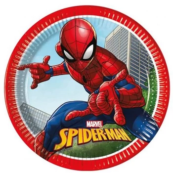 Papírtányér - Pókember, 23 cm, 8 darabos