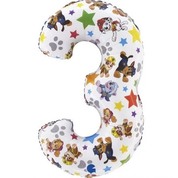 Fólia Léggömb - 3-as szám, Mancs őrjáratos, 66 cm