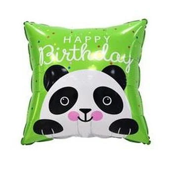 Fólia lufi - 18 inch-es Vidám Panda Happy Birthday Szülinapi Fólia Lufi