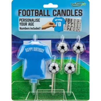 Focis gyertya - Világos kék mezes, számozható