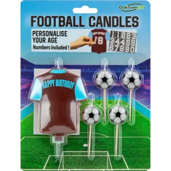 Focis gyertya - Barna-kék mezes, számozható