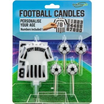 Focis gyertya - Fehér-fekete mezes, számozható