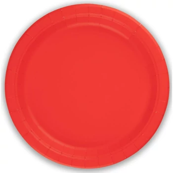 Piros papírtányér 8db-os, 23cm