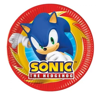 Sonic a sündisznó Sega papírtányér 8 db-os 20 cm