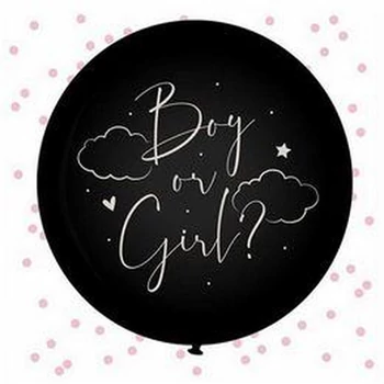 24 inch-es Boy or Girl Feliratú Lufi Pink Konfettivel Töltve Babaváró Bulira