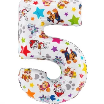 Mancs Őrjárat Star 5-ös szám fólia lufi 66 cm