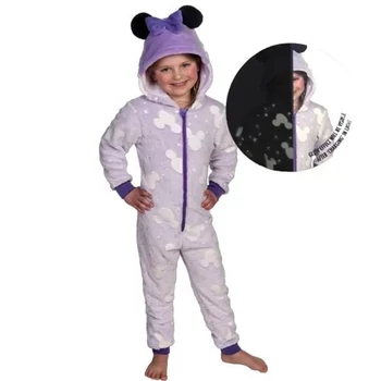 Disney Minnie Purple sötétben világító gyerek hosszú pizsama, overál 98/104cm